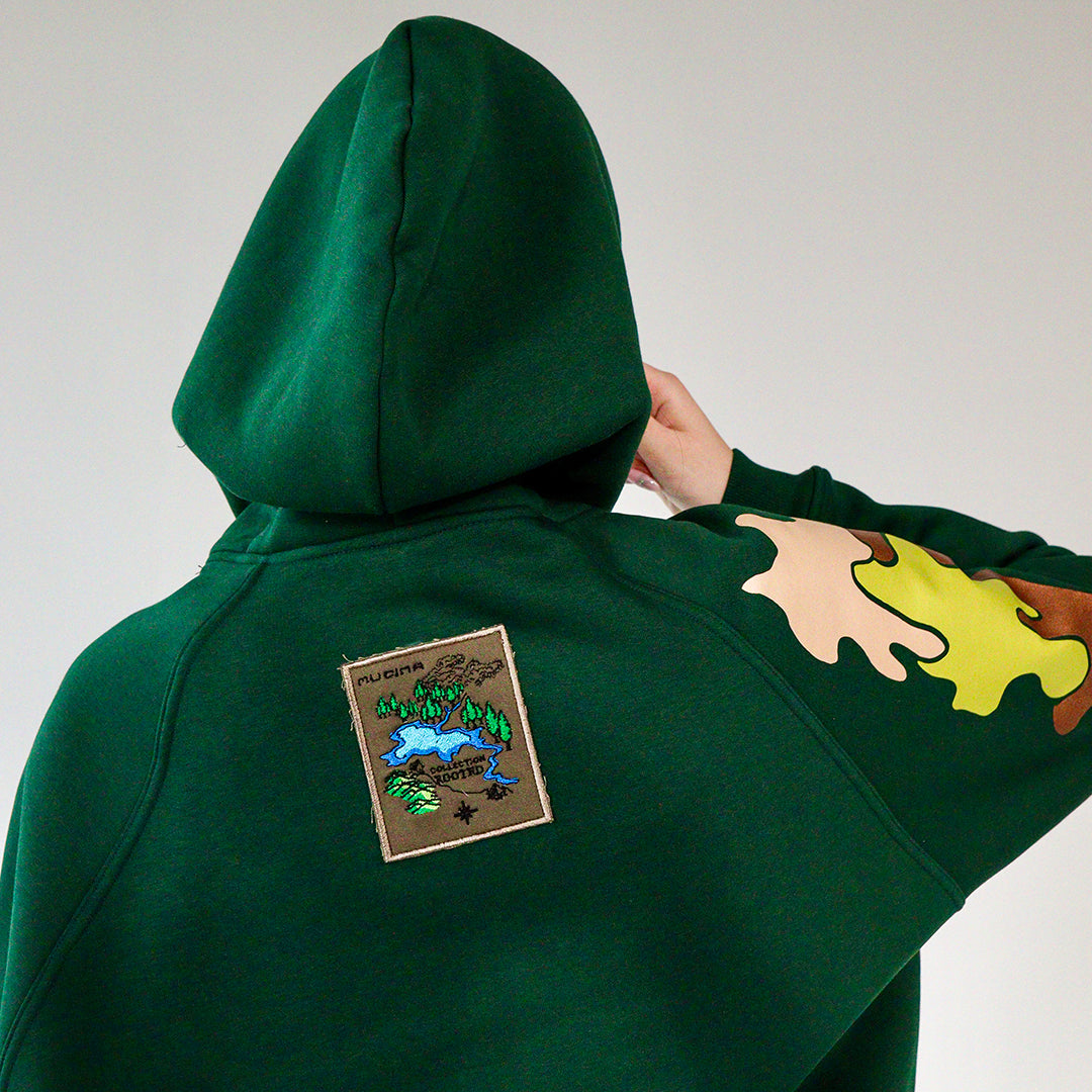 Green Cropped Camo Hoodie