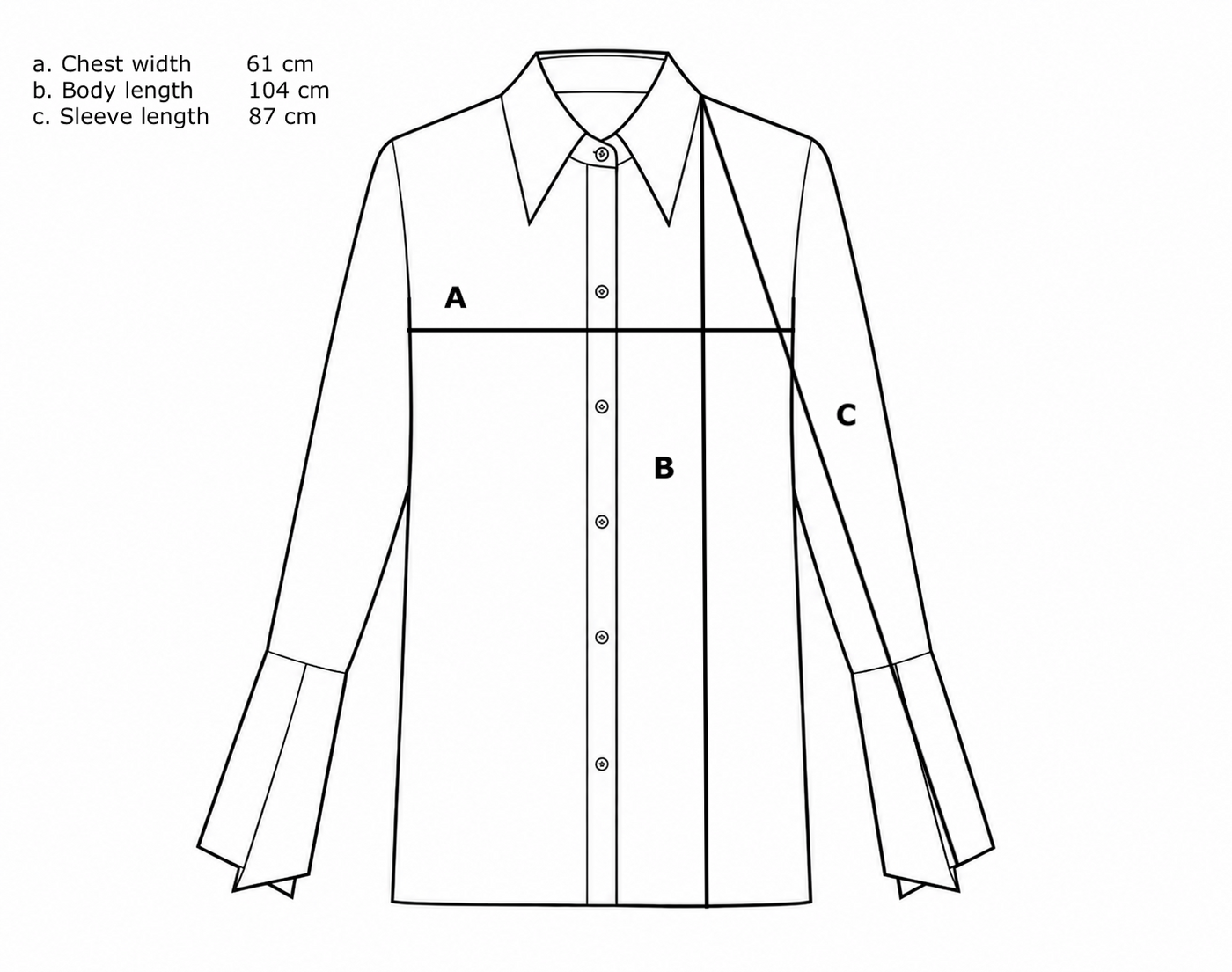 Size chart for Cloud Shirt