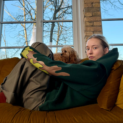 Green Cropped Camo Hoodie