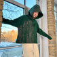 Green Cropped Bark Hoodie