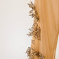 sheer trousers with machine embroidered flower design elements